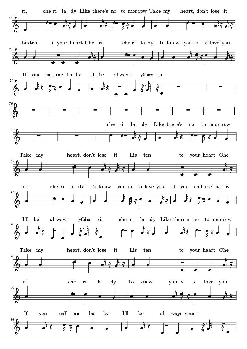 Sheet nhạc Cheri Cheri Lady 3